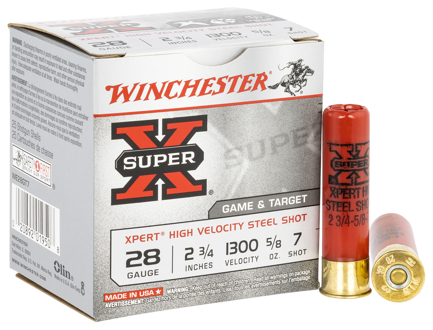 chester WE28GT7 Super X Xpert High Velocity 28Gauge 2.75 5/8oz 7Shot 25 Per Box/10 Case Ammo